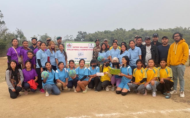 DIMAPUR BATTALION ORGANISES INTER VILLAGE VOLLEYBALL TOURNAMENT AT DOYAPUR ON 14 JAN 2023
