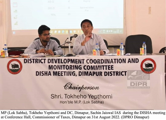 Lok Sabha MP, Tokheho Yepthomi chairs District Development Coordination Committee and Monitoring Committee meeting.
